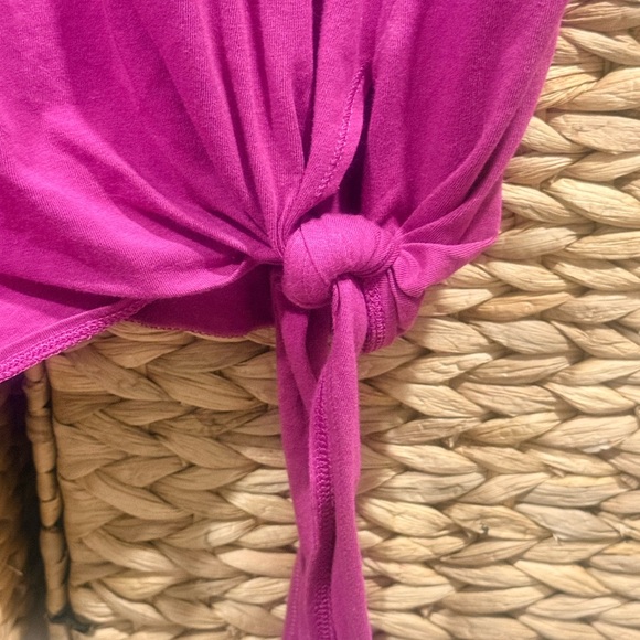 CALIA by Carrie Underwood Magenta Tie-Front Short Sleeve Top I Size XL - Picture 3 of 7